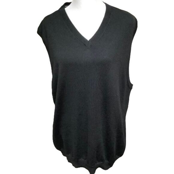 Joseph Abboud Black Merino Wool Men's Vest XL Sleek Comfortable Classic - Picture 1 of 7